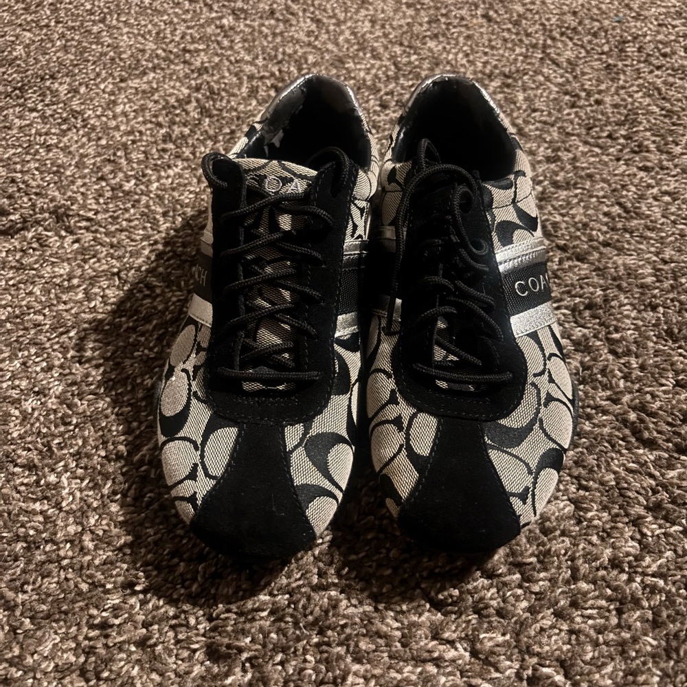 Coach Monogram Black and Cream Sneakers